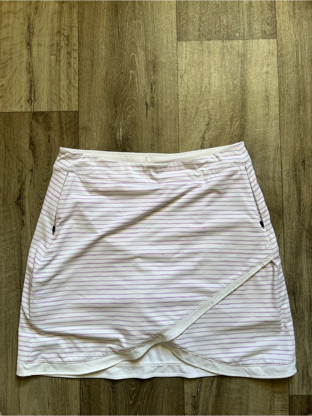 Peter Millar Laura Wrap Golf Skort White Purple Striped UPF 50 Small S